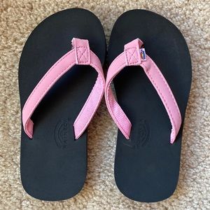 Rainbow Kids Pink and Black Flip Flops